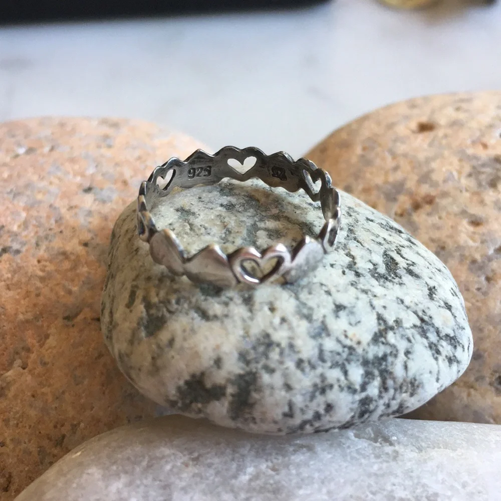 Sterling Silver Vintage Heart Shaped Ring